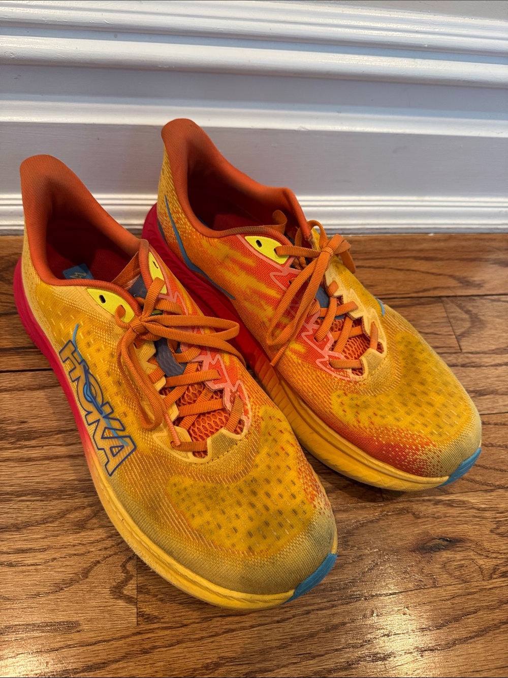 Hoka Men's Yellow-Orange Performance Running Shoes